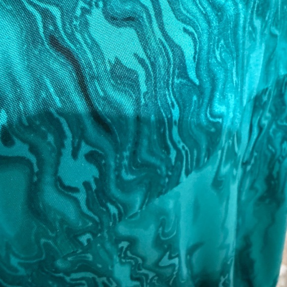 Silk Teal Long Sleeve Dress with Embellishments - Picture 11 of 14